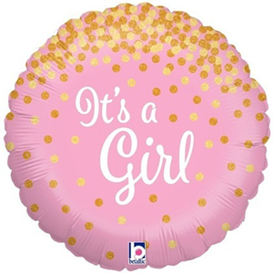 Folieballon Glitters It's a Girl - 45 cm Folieballon Glitters It's a Girl - 45 cm